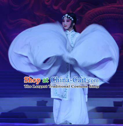 Chinese Traditional Classical Dance Group Dance Costumes Beijing Opera Stage Performance White Dress for Women