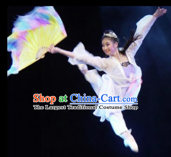 Chinese Traditional Folk Fan Dance Costumes Group Dance Stage Performance Clothing for Women
