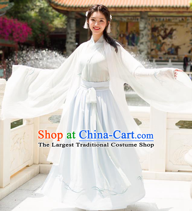 Chinese Ancient Palace Lady Historical Costumes Traditional Jin Dynasty Princess Hanfu Dress for Women