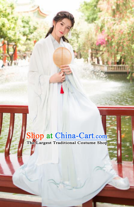Chinese Ancient Palace Lady Historical Costumes Traditional Jin Dynasty Princess Hanfu Dress for Women
