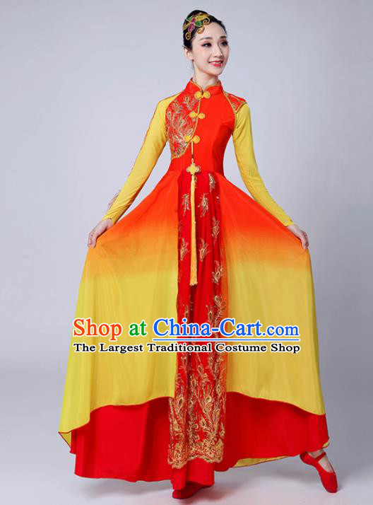 Chinese Traditional Classical Dance Costumes Stage Performance Dance Red Dress for Women