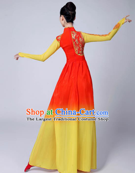 Chinese Traditional Classical Dance Costumes Stage Performance Dance Red Dress for Women