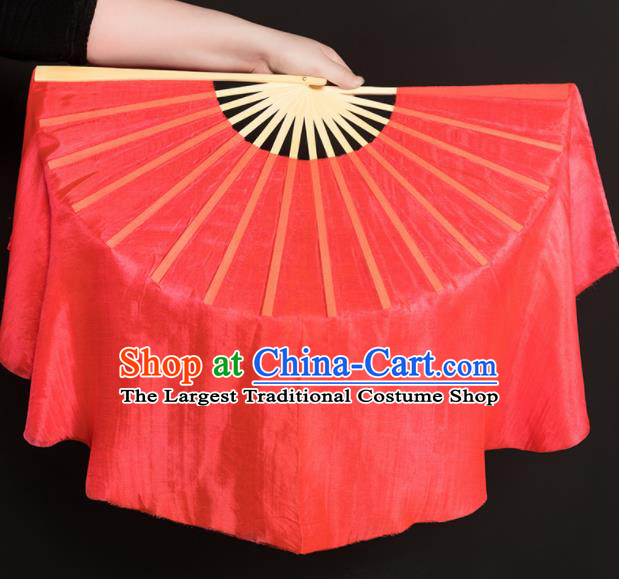 Chinese Traditional Folk Dance Props Watermelon Red Silk Fans Folding Fans Yangko Fan