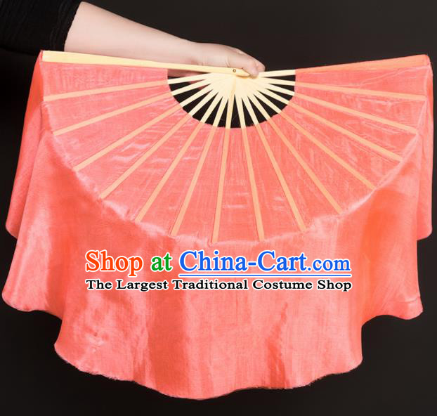 Chinese Traditional Folk Dance Props Orange Silk Fans Folding Fans Yangko Fan