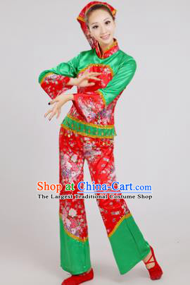 Chinese Traditional Yangko Dance Village Girl Costumes Group Dance Folk Dance Clothing for Women