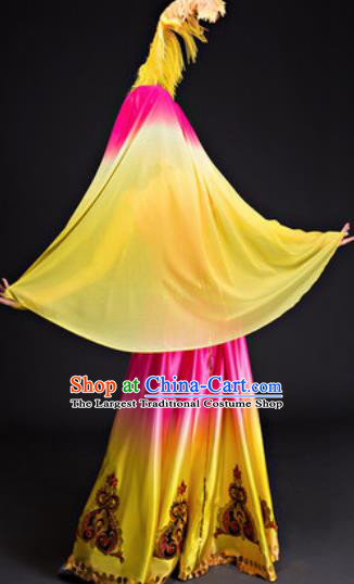 Chinese Traditional Uyghur Nationality Folk Dance Costumes Group Dance Dress for Women