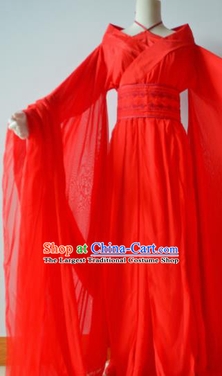 Traditional Chinese Tang Dynasty Wedding Costumes Ancient Cosplay Imperial Concubine Red Hanfu Dress for Women