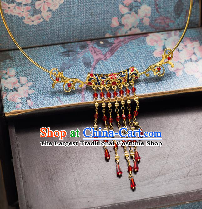 Chinese Ancient Wedding Accessories Bride Handmade Hanfu Necklace for Women