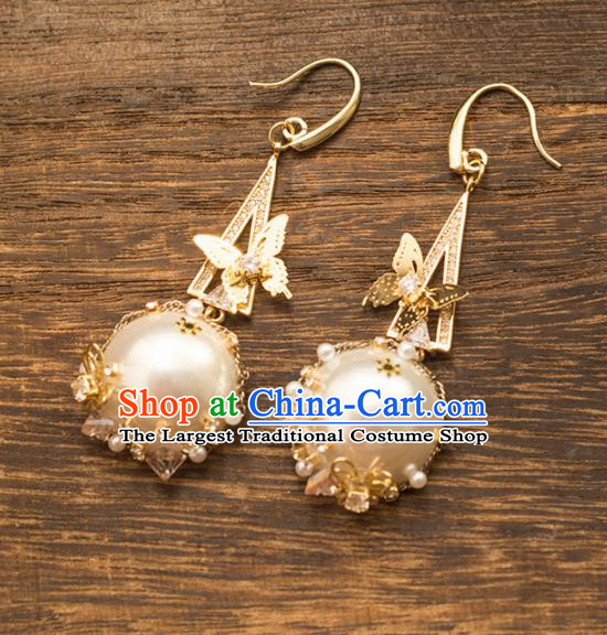 Handmade Wedding Ear Accessories Top Grade Bride Hanfu Pearls Earrings for Women