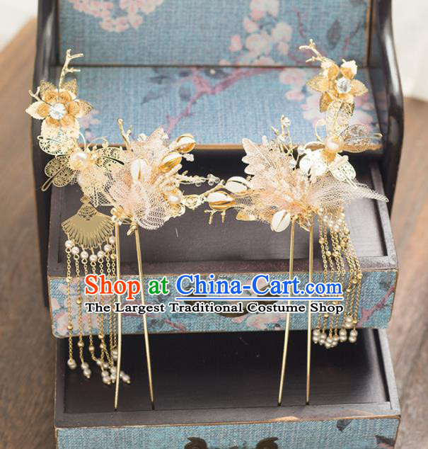 Chinese Ancient Bride Wedding Hair Accessories Hair Clips Hairpins Headwear for Women
