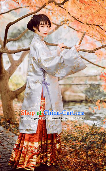 Chinese Traditional Ming Dynasty Historical Costumes Ancient Aristocratic Lady Hanfu Dress for Women