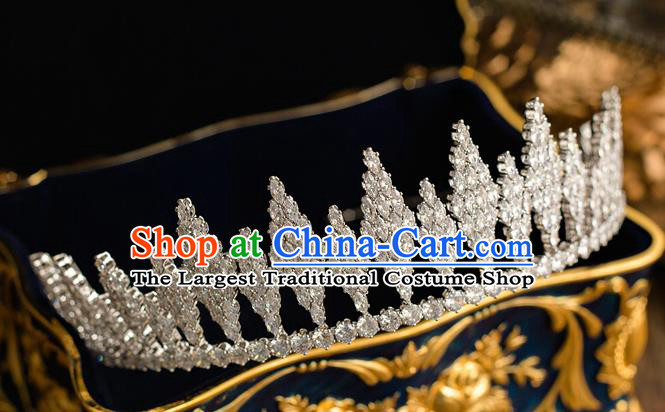 Top Grade Handmade Wedding Bride Hair Accessories Princess Crystal Royal Crown Headwear for Women