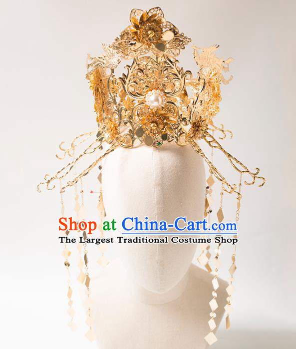 Chinese Ancient Palace Bride Hair Accessories Queen Phoenix Coronet Hairpins Headwear for Women