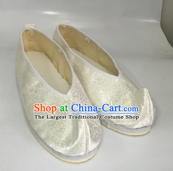 Traditional Chinese Shoes Ancient Princess Shoes White Satin Shoes Hanfu Shoes for Women