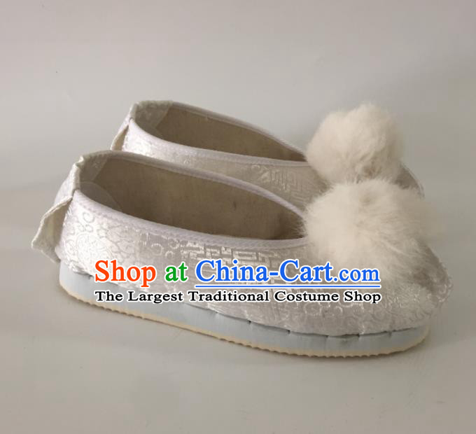 Traditional Chinese Shoes Ancient Princess White Shoes Hanfu Shoes Opera Shoes for Women