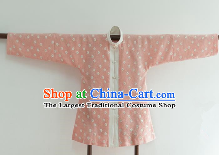 Chinese Ancient Ming Dynasty Historical Costumes Traditional Pink Blouse for Women