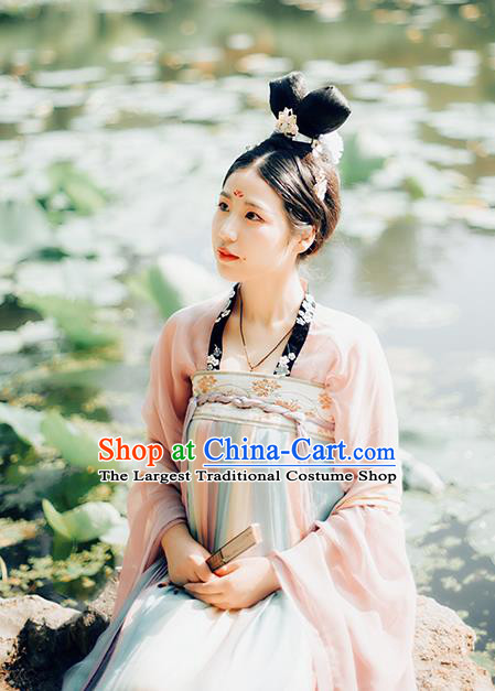 Chinese Traditional Tang Dynasty Historical Costumes Ancient Palace Princess Court Maid Hanfu Dress for Women