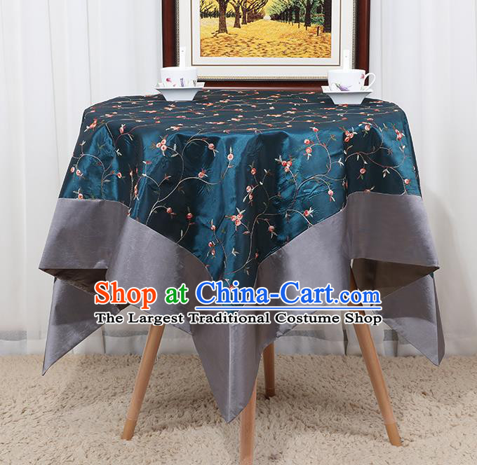 Chinese Classical Household Green Brocade Table Cover Traditional Handmade Table Cloth Antependium