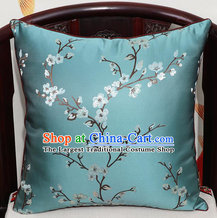 Chinese Classical Household Ornament Traditional Green Brocade Back Cushion Cover