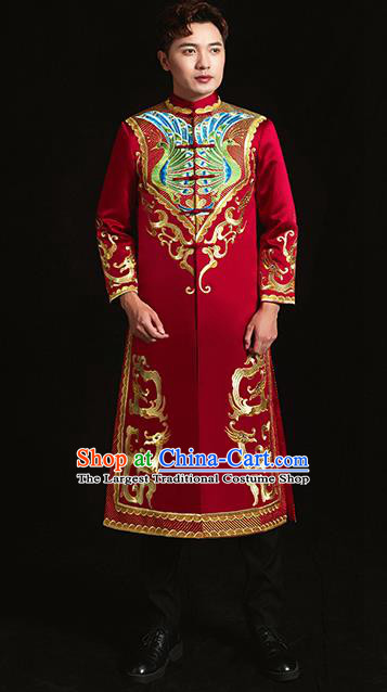 Chinese Traditional Wedding Clothing Ancient Bridegroom Embroidered Costumes for Men