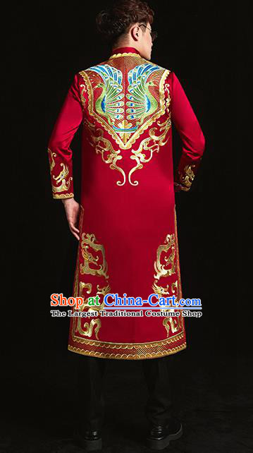 Chinese Traditional Wedding Clothing Ancient Bridegroom Embroidered Costumes for Men