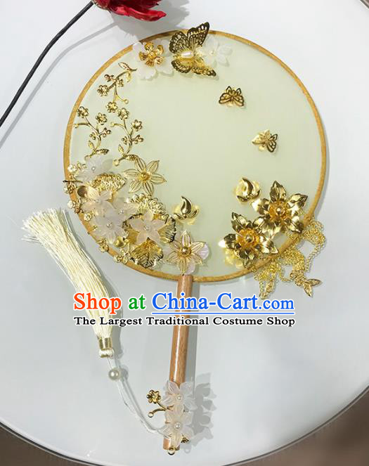 Chinese Traditional Wedding Round Fans Ancient Bride Palace Fans for Women