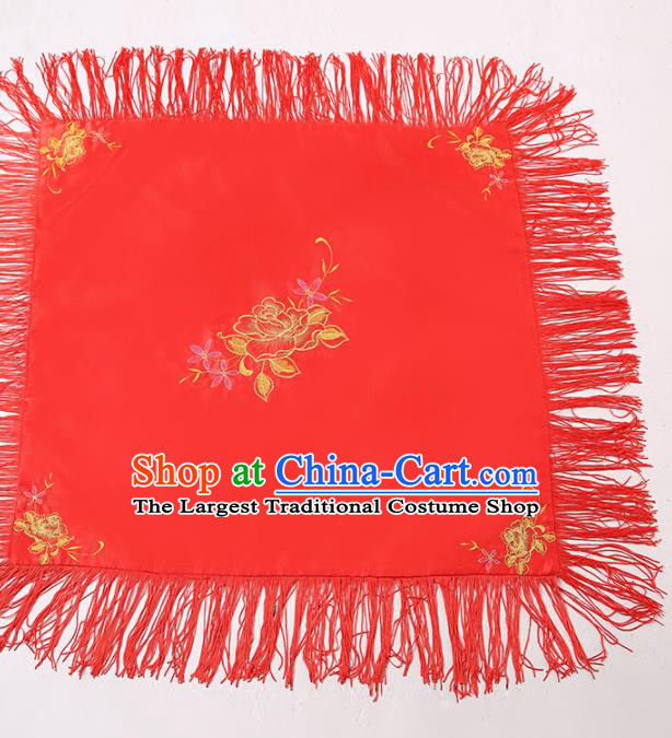 Chinese Traditional Wedding Hair Accessories Ancient Bride Red Tassel Headdress for Women