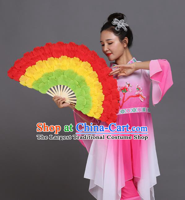 Chinese Traditional Folk Dance Props Classical Dance Fans Red Peony Fans