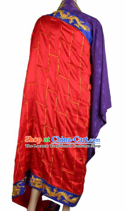 Chinese Traditional Buddhist Monk Clothing Red Silk Cassock Buddhism Monks Costumes for Men