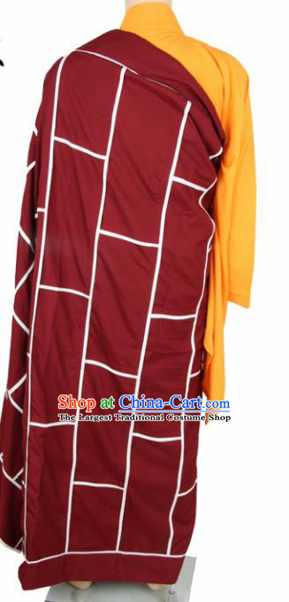Chinese Traditional Buddhist Monk Red Costumes Buddhism Monks Cassock for Men