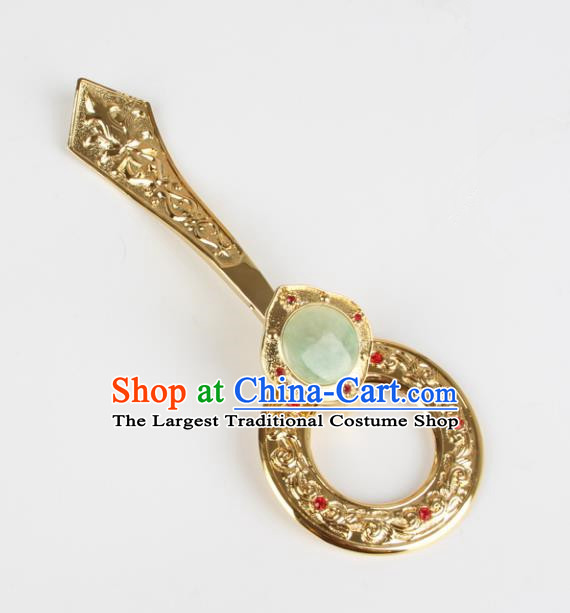 Chinese Traditional Buddhist Jade Belt Hook Buddhism Accessories Cassock Clothes Hook