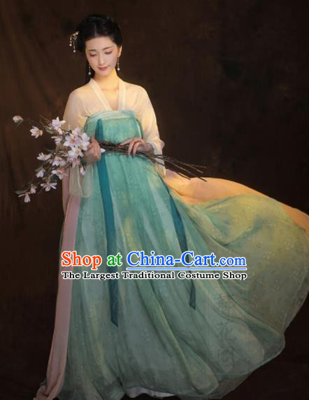 Chinese Traditional Tang Dynasty Imperial Consort Historical Costumes Ancient Palace Hanfu Dress Complete Set for Women