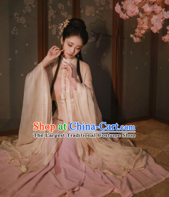 Chinese Traditional Ming Dynasty Palace Women Silk Historical Costumes Ancient Princess Hanfu Dress Complete Set
