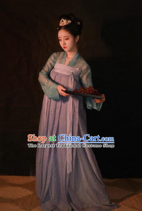 Traditional Chinese Tang Dynasty Princess Hanfu Dress Ancient Peri Silk Historical Costumes Complete Set