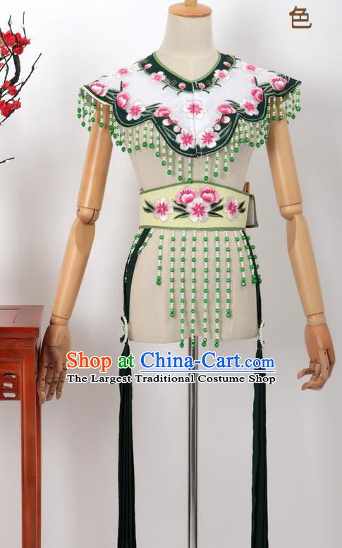 Chinese Traditional Beijing Opera Diva Accessories Black Shoulder Cape and Belt for Women