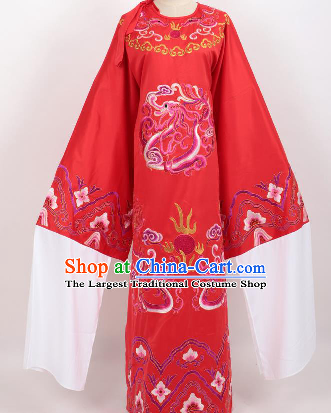 Professional Chinese Traditional Beijing Opera Niche Red Ceremonial Robe Ancient Number One Scholar Costume for Men