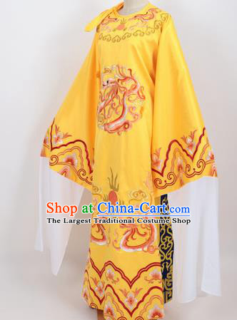 Professional Chinese Traditional Beijing Opera Niche Yellow Ceremonial Robe Ancient Number One Scholar Costume for Men