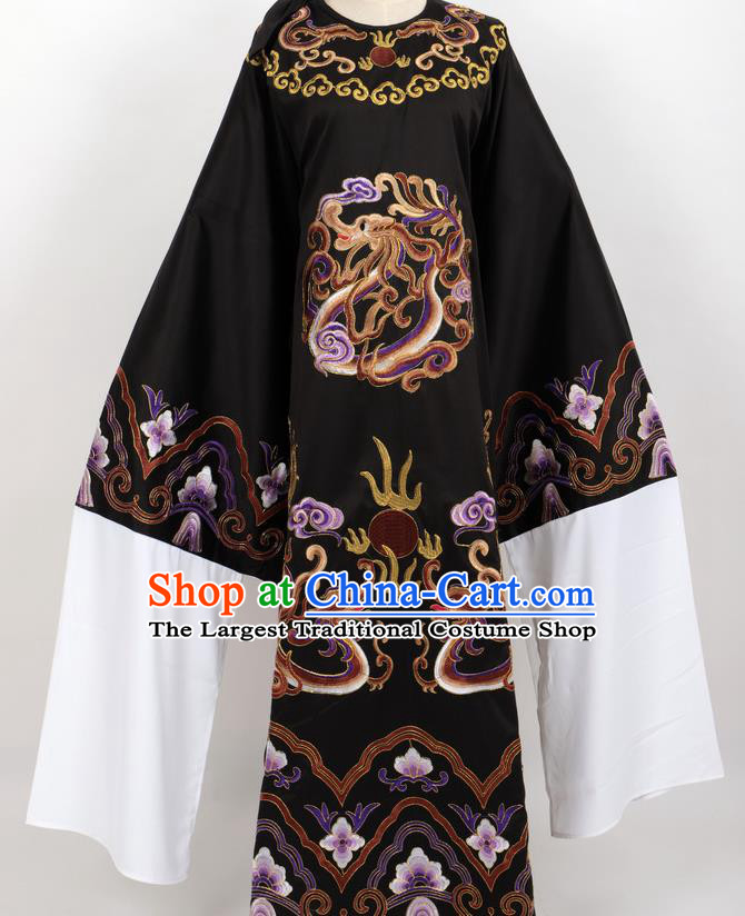 Professional Chinese Traditional Beijing Opera Niche Black Ceremonial Robe Ancient Number One Scholar Costume for Men