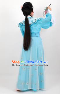 Chinese Traditional Professional Beijing Opera Diva Costumes Ancient Imperial Consort Blue Dress for Women