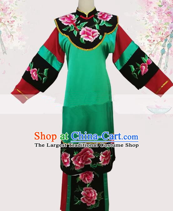 Professional Chinese Traditional Beijing Opera Woman Matchmaker Green Dress Ancient Landlord Shiva Costumes for Women