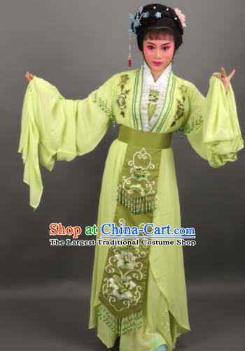 Professional Chinese Traditional Beijing Opera Embroidered Green Dress Ancient Palace Princess Costume for Women