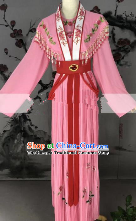 Professional Chinese Traditional Beijing Opera Country Lady Pink Dress Ancient Maidservants Costume for Women