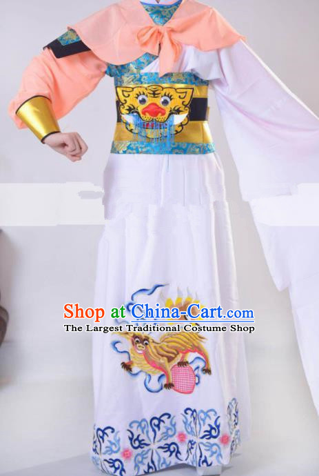 Professional Chinese Traditional Beijing Opera Takefu White Clothing Ancient Swordsman Costume for Men