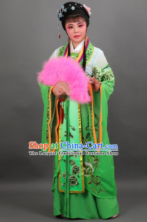 Chinese Traditional Peking Opera Diva Empress Green Dress Ancient Court Queen Costume for Women