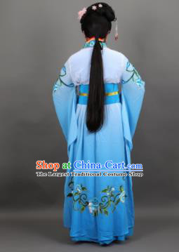 Chinese Traditional Peking Opera Diva Empress Blue Dress Ancient Court Queen Costume for Women