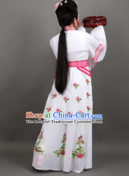 Chinese Traditional Peking Opera Diva White Dress Ancient Countess Costume for Women