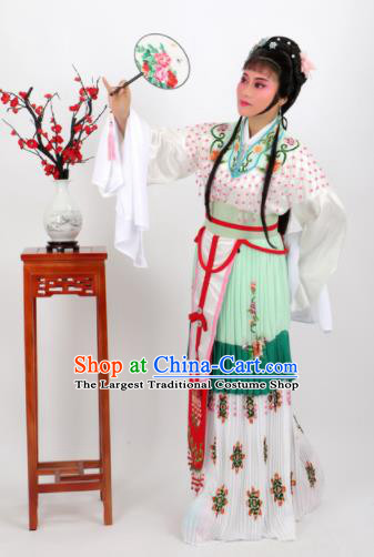 Chinese Traditional Peking Opera Actress Hua Tan Green Dress Ancient Rich Lady Costume for Women