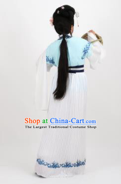 Professional Chinese Traditional Peking Opera Diva White Dress Ancient Young Lady Costume for Women