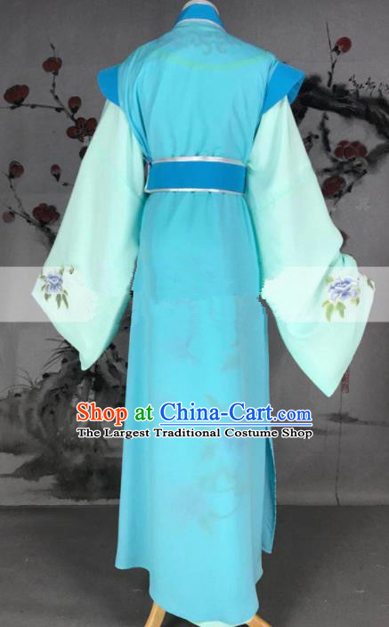 Professional Chinese Traditional Beijing Opera Niche Clothing Ancient Scholar Blue Costume for Men