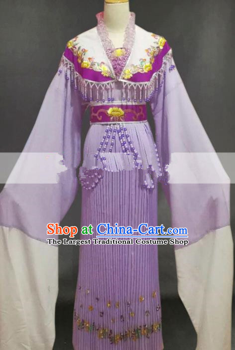 Chinese Traditional Peking Opera Diva Purple Dress Ancient Palace Lady Costume for Women